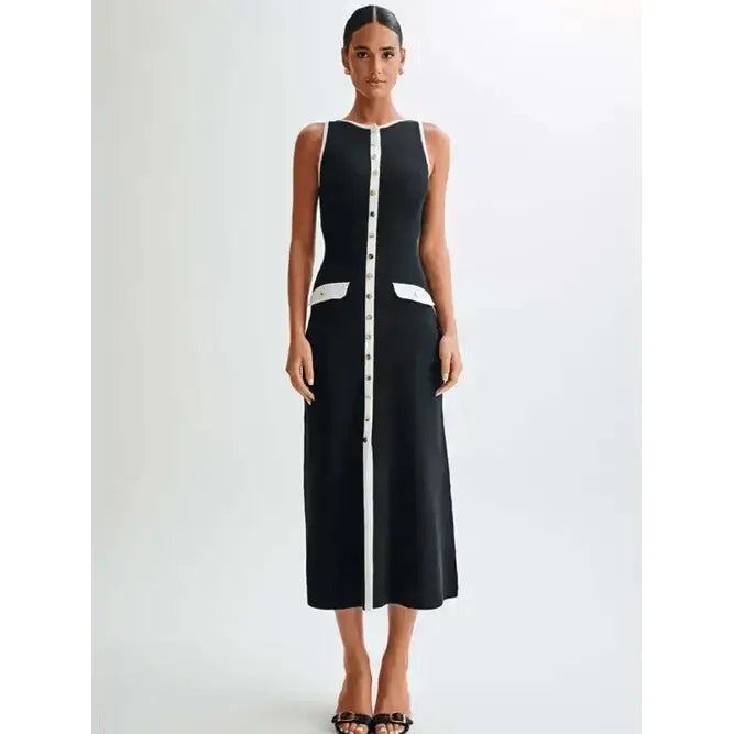 Other - Knit Ribbed Cardigan Maxi Dress Female High Waist Slim Pocket