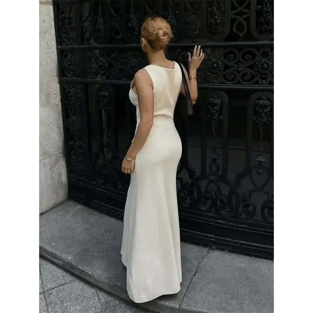 Other - Knit Ribbed Cardigan Maxi Dress Female High Waist Slim Pocket